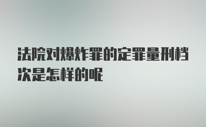 法院对爆炸罪的定罪量刑档次是怎样的呢