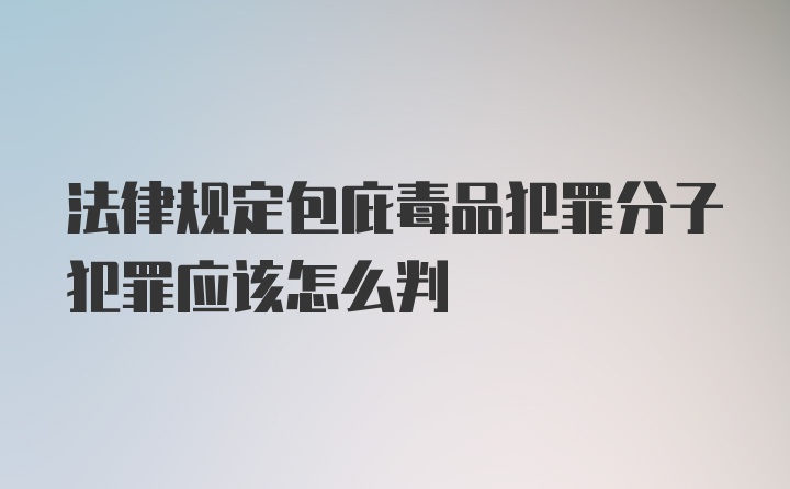 法律规定包庇毒品犯罪分子犯罪应该怎么判