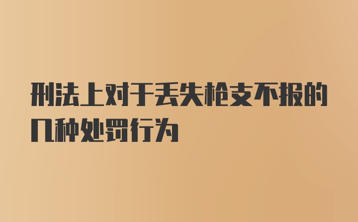 刑法上对于丢失枪支不报的几种处罚行为