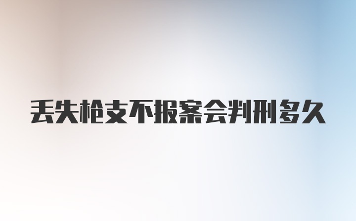 丢失枪支不报案会判刑多久