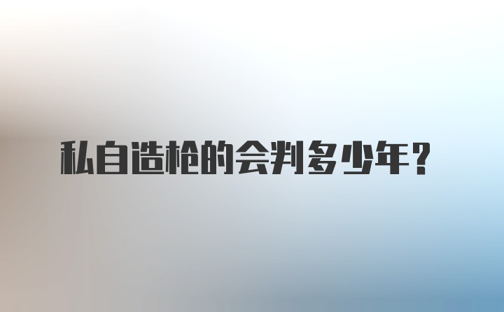 私自造枪的会判多少年？