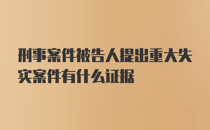 刑事案件被告人提出重大失实案件有什么证据