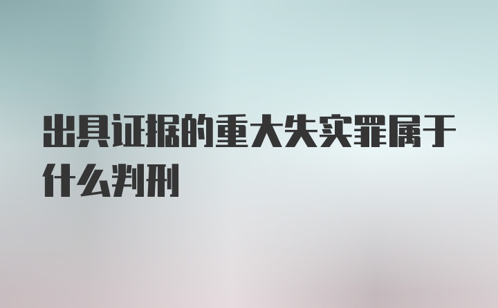 出具证据的重大失实罪属于什么判刑