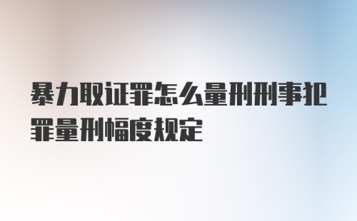 暴力取证罪怎么量刑刑事犯罪量刑幅度规定