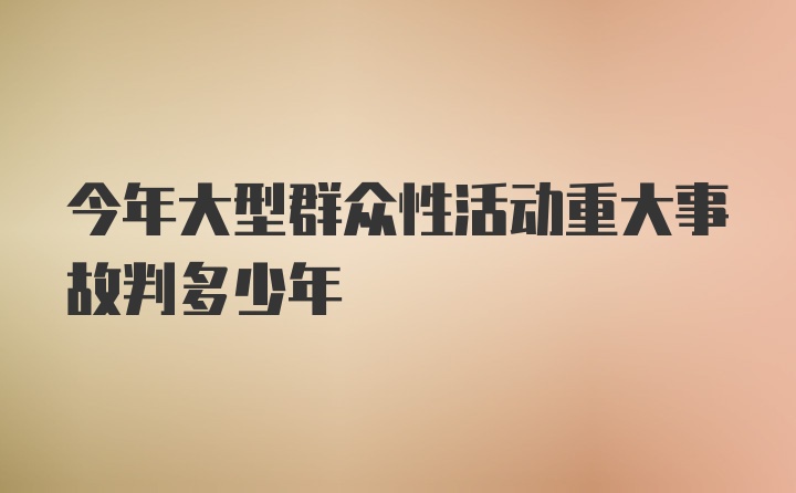 今年大型群众性活动重大事故判多少年