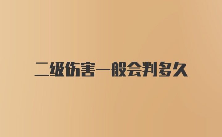 二级伤害一般会判多久