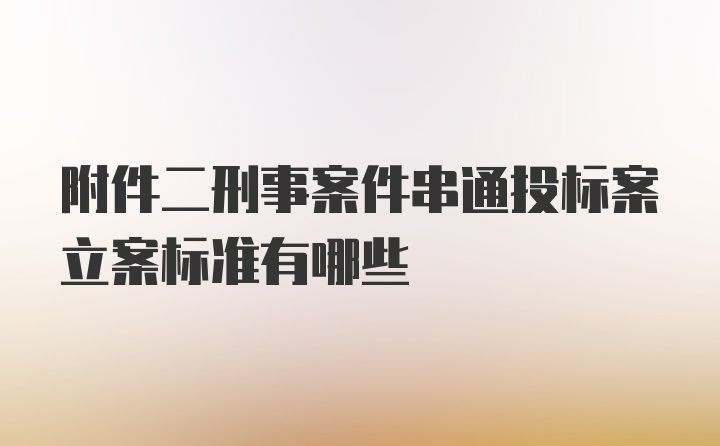 附件二刑事案件串通投标案立案标准有哪些