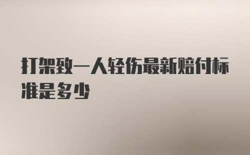 打架致一人轻伤最新赔付标准是多少