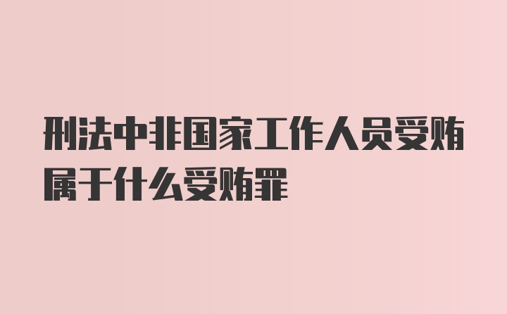 刑法中非国家工作人员受贿属于什么受贿罪