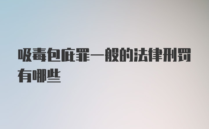 吸毒包庇罪一般的法律刑罚有哪些