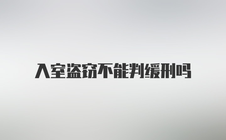 入室盗窃不能判缓刑吗