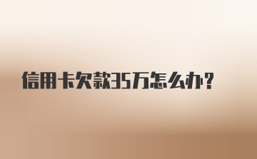 信用卡欠款35万怎么办?