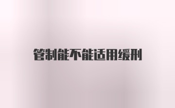 管制能不能适用缓刑