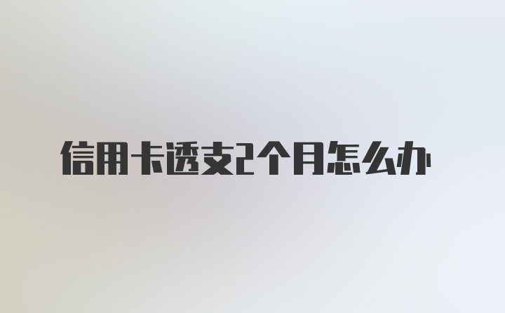 信用卡透支2个月怎么办