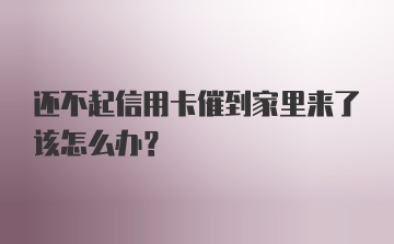 还不起信用卡催到家里来了该怎么办？