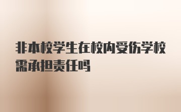 非本校学生在校内受伤学校需承担责任吗