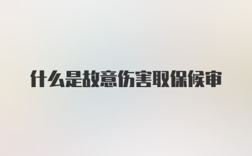 什么是故意伤害取保候审