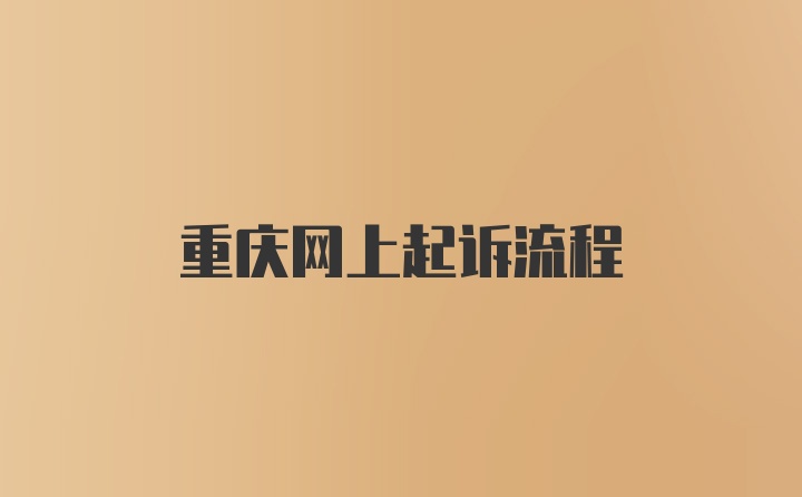 重庆网上起诉流程