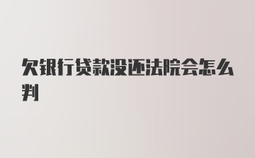 欠银行贷款没还法院会怎么判