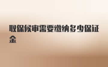 取保候审需要缴纳多少保证金