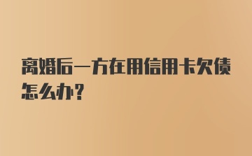 离婚后一方在用信用卡欠债怎么办?