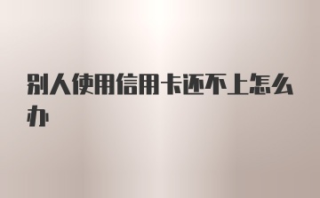 别人使用信用卡还不上怎么办