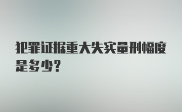 犯罪证据重大失实量刑幅度是多少？