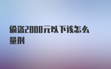 偷盗2000元以下该怎么量刑