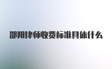 邵阳律师收费标准具体什么