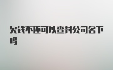 欠钱不还可以查封公司名下吗