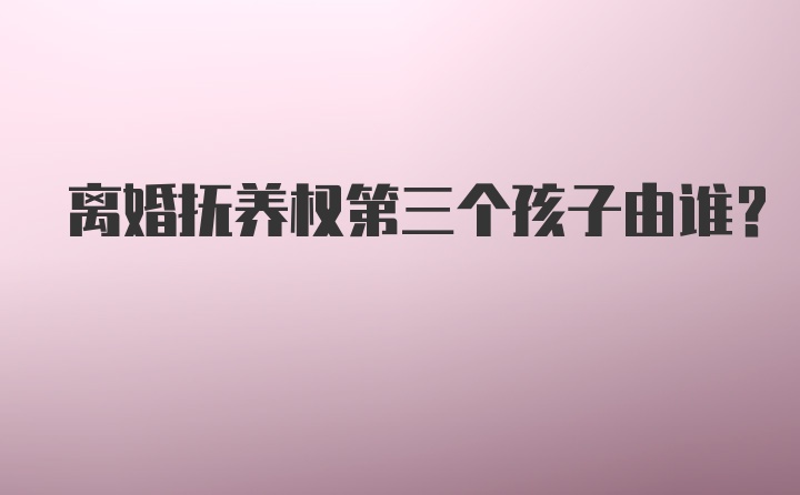 离婚抚养权第三个孩子由谁？