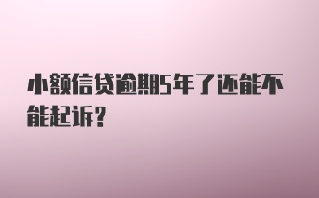 小额信贷逾期5年了还能不能起诉？