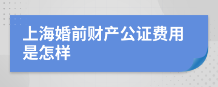 上海婚前财产公证费用是怎样