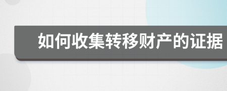 如何收集转移财产的证据