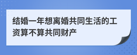 结婚一年想离婚共同生活的工资算不算共同财产