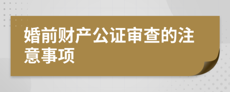 婚前财产公证审查的注意事项