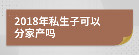 2018年私生子可以分家产吗