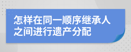 怎样在同一顺序继承人之间进行遗产分配