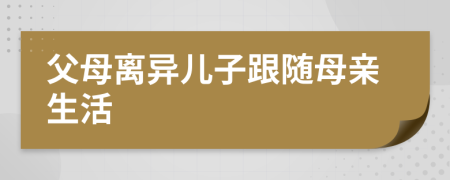 父母离异儿子跟随母亲生活