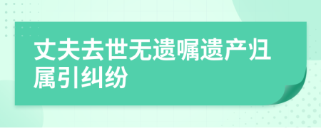 丈夫去世无遗嘱遗产归属引纠纷