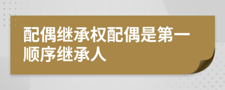 配偶继承权配偶是第一顺序继承人