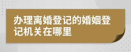 办理离婚登记的婚姻登记机关在哪里