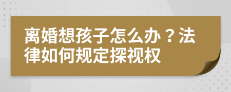 离婚想孩子怎么办？法律如何规定探视权