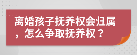 离婚孩子抚养权会归属，怎么争取抚养权？