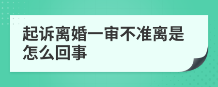 起诉离婚一审不准离是怎么回事