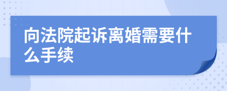 向法院起诉离婚需要什么手续