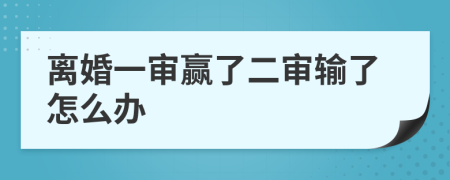 离婚一审赢了二审输了怎么办