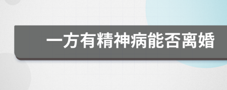 一方有精神病能否离婚