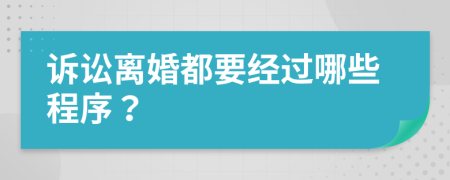 诉讼离婚都要经过哪些程序？