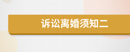 诉讼离婚须知二